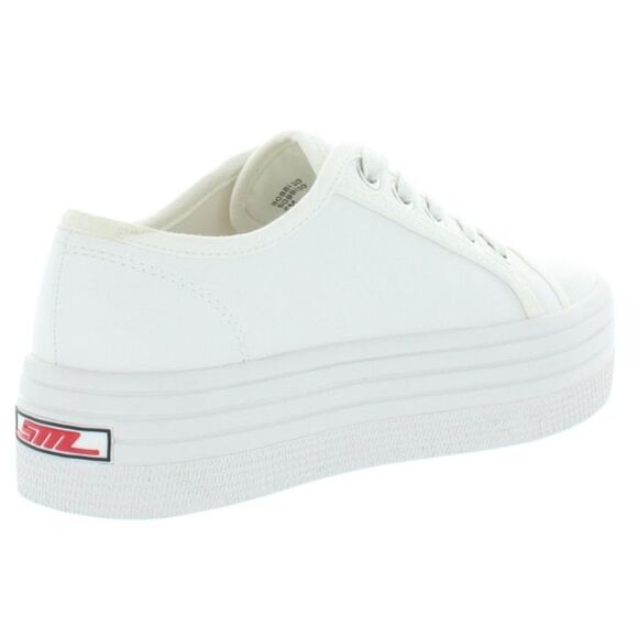 Steve Madden Womens Bobbi 30 White Leather Platform Sneakers Shoes Used - Picture 3 of 5